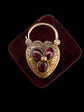 VICTORIAN LARGE GARNET PUFFY HEART PADLOCK