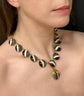 VICTORIAN BANDED AGATE & SNAKE GILT NECKLACE