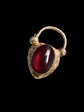 VICTORIAN LARGE GARNET PUFFY HEART PADLOCK