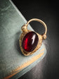 VICTORIAN LARGE GARNET PUFFY HEART PADLOCK