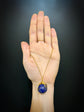 LAPIS LAZULI GLOBE PENDANT WITH 18CT TWISTED BAIL