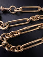 VICTORIAN CHUNKY 18CT GOLD PAPERCLIP ALBERT CHAIN