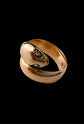 VICTORIAN 18CT GOLD & DIAMOND COILED SNAKE RING