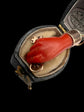 EARLY 19TH CENTURY CORAL HAND WITH GOLD KEY PENDANT