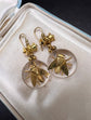 VICTORIAN GOLD FLY & ROCK CRYSTAL EARRINGS