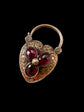 VICTORIAN LARGE GARNET PUFFY HEART PADLOCK