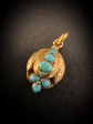 ETRUSCAN REVIVAL 15CT GOLD & TURQUOISE PENDANT