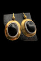 VICTORIAN 15CT GOLD SNAKE & BULLSEYE AGATE EARRINGS