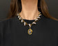 VICTORIAN BANDED AGATE & SNAKE GILT NECKLACE