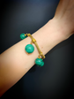 ARCHEOLOGICAL REVIVAL 18CT GOLD & MALACHITE SPHERE BRACELET