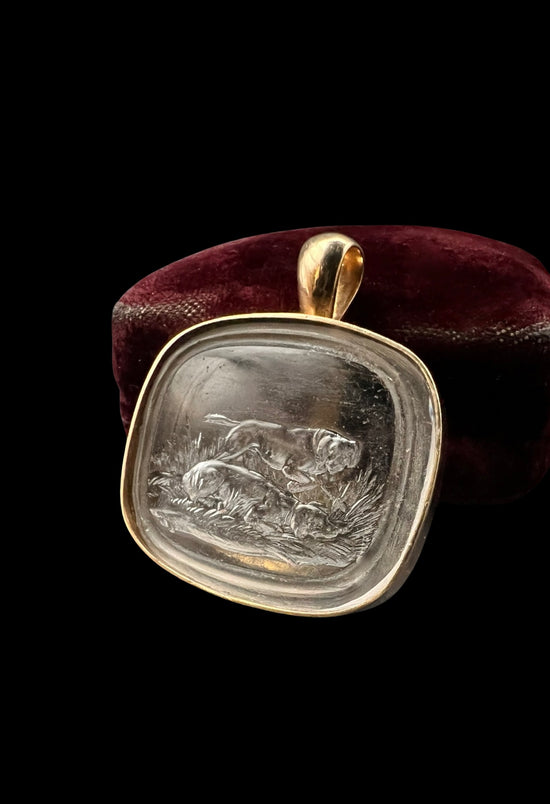 VICTORIAN DOG INTAGLIO TASSIE PENDANT