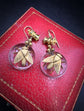 VICTORIAN GOLD FLY & ROCK CRYSTAL EARRINGS