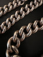 VICTORIAN CHUNKY SILVER CURB ALBERT CHAIN