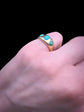 VICTORIAN 18CT GOLD & TURQUOISE GYPSY RING