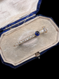 19TH CENTURY DIAMOND & SAPPHIRE HORSESHOE NAIL BROOCH