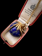 LAPIS LAZULI GLOBE PENDANT WITH 18CT TWISTED BAIL