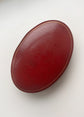 LARGE RED LEATHER OVAL MULTI RING BOX