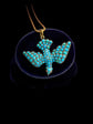 19TH CENTURY PAVÉ TURQUOISE SAINT ESPRIT DOVE PENDANT