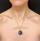 LAPIS LAZULI GLOBE PENDANT WITH 18CT TWISTED BAIL