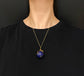 LAPIS LAZULI GLOBE PENDANT WITH 18CT TWISTED BAIL