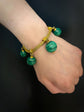 ARCHEOLOGICAL REVIVAL 18CT GOLD & MALACHITE SPHERE BRACELET