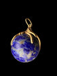 LAPIS LAZULI GLOBE PENDANT WITH 18CT TWISTED BAIL