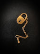 VICTORIAN 18CT GOLD WORKING PADLOCK & KEY PENDANT