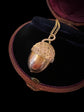 VICTORIAN SUPER SIZED 9CT GOLD ACORN POMANDER PENDANT