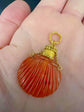 GEORGIAN SHELL SCALLOPED CARNELIAN SCENT BOTTLE