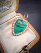 GEORGIAN MALACHITE & PEARL HEART PENDANT