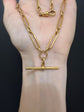 ANTIQUE 15CT GOLD PAPERCLIP ALBERT CHAIN