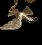 19TH CENTURY PAVÉ TURQUOISE SAINT ESPRIT DOVE PENDANT