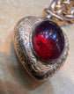 VICTORIAN LARGE GARNET & 15CT GOLD HEART PENDANT