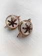 VICTORIAN DIAMOND & RUBY STAR ROCK CRYSTAL EARRINGS