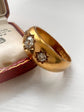 VICTORIAN CHUNKY 18CT GOLD THREE STONE DIAMOND GYPSY / STAR SET RING