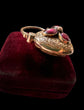 VICTORIAN LARGE GARNET PUFFY HEART PADLOCK