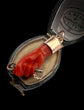 EARLY 19TH CENTURY CORAL HAND WITH GOLD KEY PENDANT