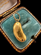 VICTORIAN 15CT GOLD & DIAMOND LUCKY BEANY PENDANT