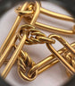 ANTIQUE 18CT GOLD PAPERCLIP & LOVERS KNOT LINK ALBERT CHAIN