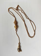 VICTORIAN TWO TONE GOLD SLIDER & TASSELS SNAKE LINK CHAIN