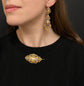 19TH CENTURY FRENCH 18CT GOLD & ENAMEL EARRINGS & BROOCH DEMI PARURE