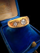 VICTORIAN CHUNKY 18CT GOLD THREE STONE DIAMOND GYPSY / STAR SET RING