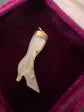 EARLY VICTORIAN MOTHER OF PEAL & HIGH CARAT GOLD BOOT PENDANT