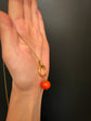 19TH CENTURY CHUNKY CORAL SPHERE PENDANT