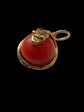 VICTORIAN MINI CORAL & COILED GOLD SNAKE PENDANT