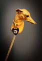 VICTORIAN WHIPPET STICKPIN WITH DIAMOND HEART COLLAR