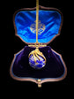 LAPIS LAZULI GLOBE PENDANT WITH 18CT TWISTED BAIL