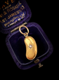 VICTORIAN 15CT GOLD & DIAMOND LUCKY BEANY PENDANT