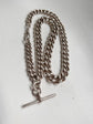 VICTORIAN CHUNKY SILVER CURB ALBERT CHAIN