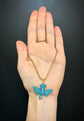 19TH CENTURY PAVÉ TURQUOISE SAINT ESPRIT DOVE PENDANT